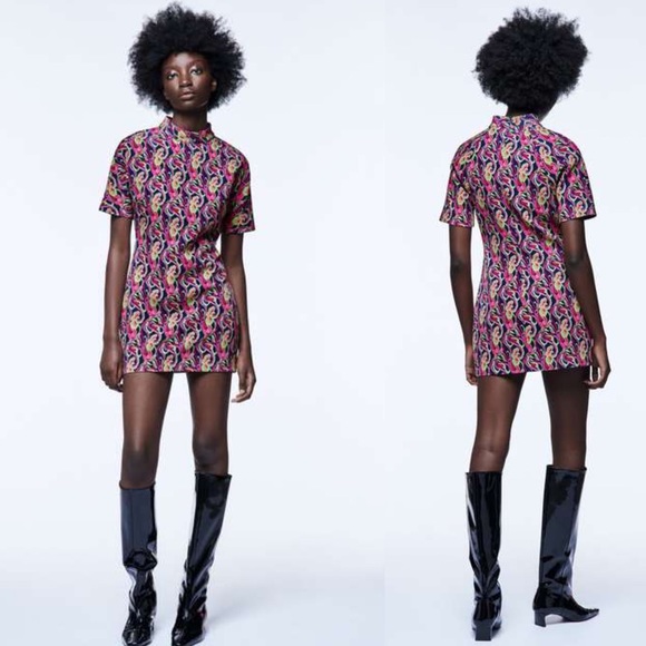 ZARA Retro Print 8944/655 Mini Dress - Picture 9 of 10